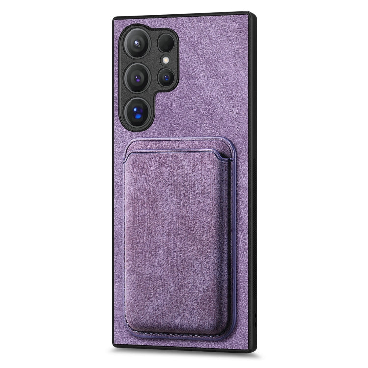 For Samsung Galaxy S25 Ultra 5G Retro Leather Card Bag Magnetic Phone Case(Purple) - Galaxy S25 Ultra 5G Cases by PMC Jewellery | Online Shopping South Africa | PMC Jewellery | Buy Now Pay Later Mobicred