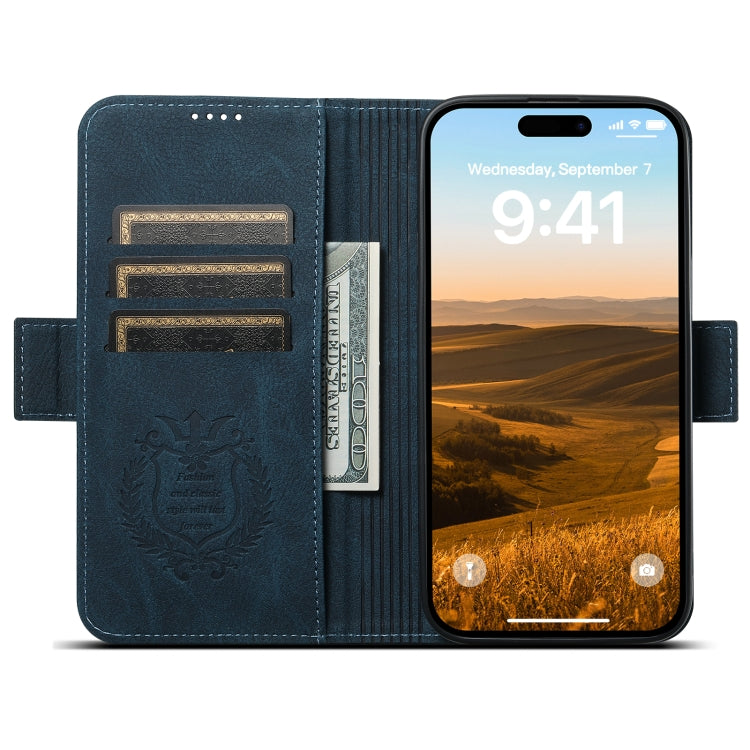 For iPhone 12 Pro Max SUTENI J07 Multifunctional Horizontal Flip Magsafe Leather Phone Case(Blue) - iPhone 12 Pro Max Cases by Suteni | Online Shopping South Africa | PMC Jewellery | Buy Now Pay Later Mobicred