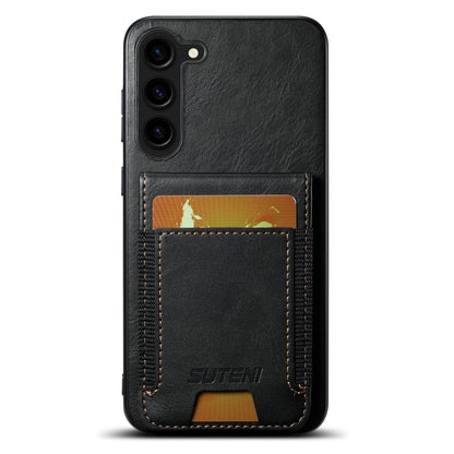 For Samsung Galaxy S24+ 5G Suteni H03 Oil Wax Leather Wallet Stand Back Phone Case(Black) - Galaxy S24+ 5G Cases by Suteni | Online Shopping South Africa | PMC Jewellery | Buy Now Pay Later Mobicred