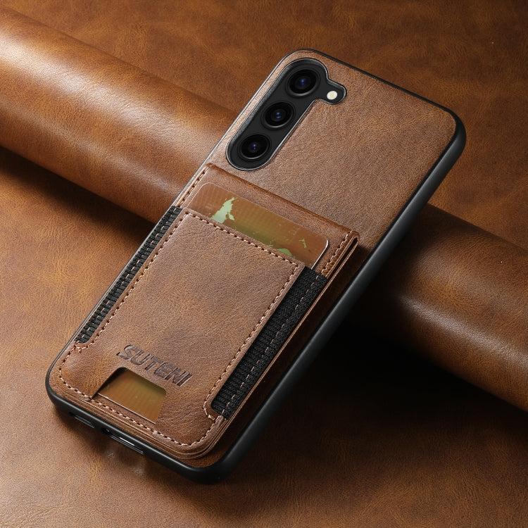 For Samsung Galaxy S24+ 5G Suteni H03 Oil Wax Leather Wallet Stand Back Phone Case(Brown) - Galaxy S24+ 5G Cases by Suteni | Online Shopping South Africa | PMC Jewellery | Buy Now Pay Later Mobicred