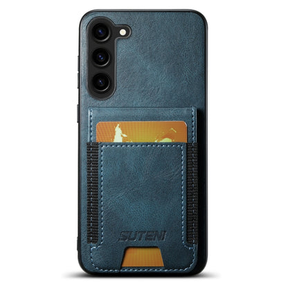 For Samsung Galaxy S24+ 5G Suteni H03 Oil Wax Leather Wallet Stand Back Phone Case(Blue) - Galaxy S24+ 5G Cases by Suteni | Online Shopping South Africa | PMC Jewellery | Buy Now Pay Later Mobicred