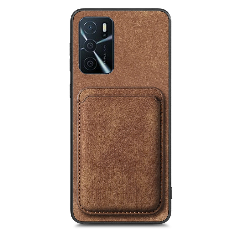 For OPPO A58 4G Retro Leather Card Bag Magnetic Phone Case(Brown) - OPPO Cases by PMC TechLife | Online Shopping South Africa | PMC TechLife | Buy Now Pay Later Mobicred