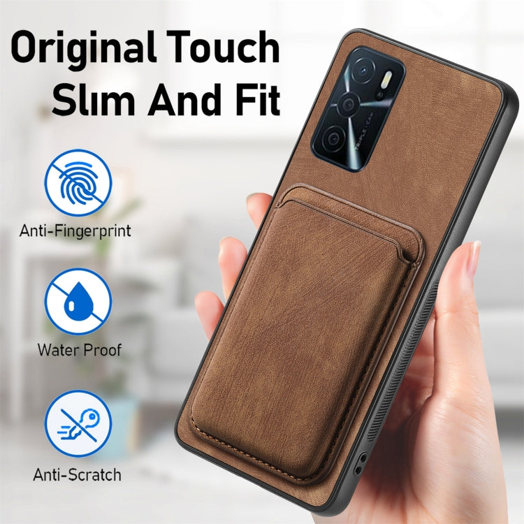 For OPPO A1 5G Retro Leather Card Bag Magnetic Phone Case(Brown) - OPPO Cases by PMC TechLife | Online Shopping South Africa | PMC TechLife | Buy Now Pay Later Mobicred