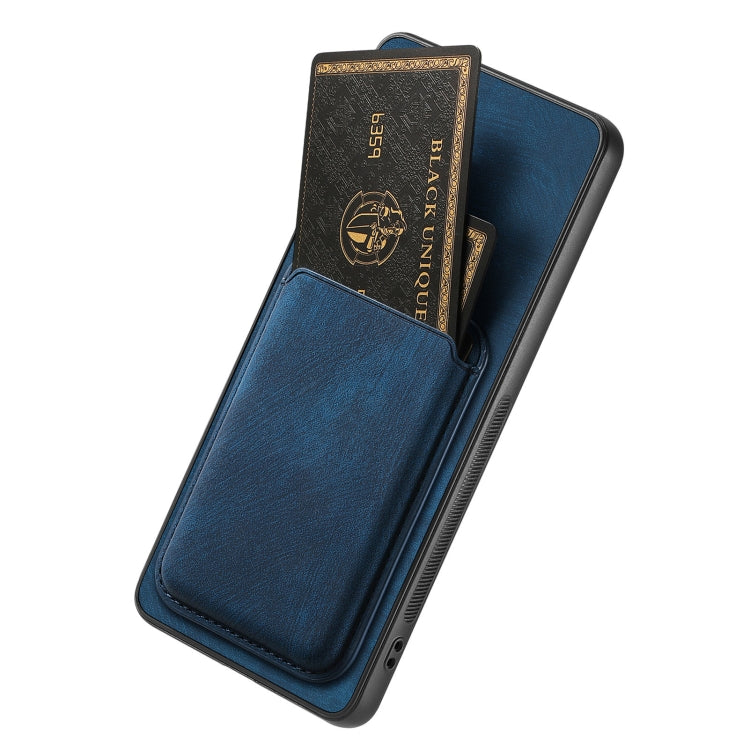 For OPPO A1 5G Retro Leather Card Bag Magnetic Phone Case(Blue) - OPPO Cases by PMC TechLife | Online Shopping South Africa | PMC TechLife | Buy Now Pay Later Mobicred