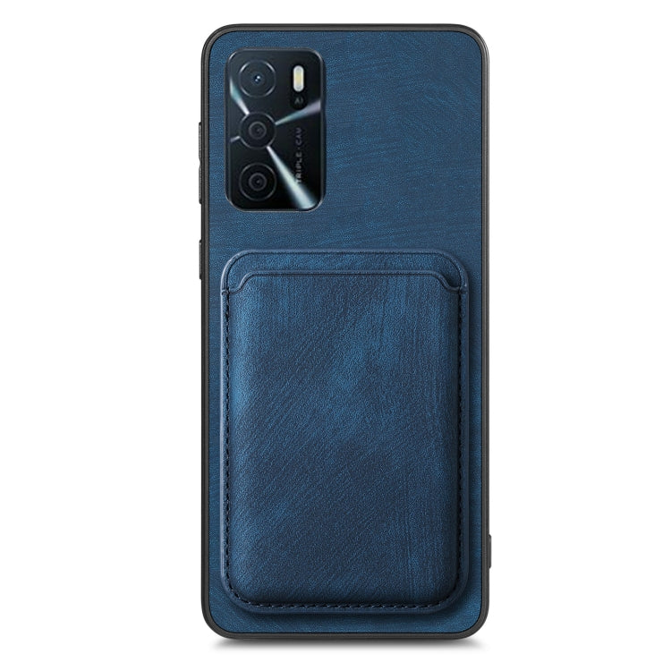 For OPPO A16K Retro Leather Card Bag Magnetic Phone Case(Blue) - OPPO Cases by PMC TechLife | Online Shopping South Africa | PMC TechLife | Buy Now Pay Later Mobicred