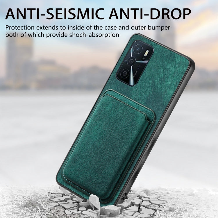For OPPO A16K Retro Leather Card Bag Magnetic Phone Case(Green) - free shipping - PMC TechLife - Order now!
