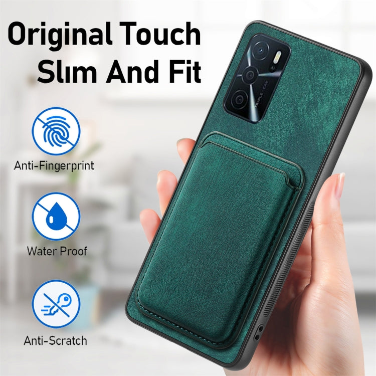 For OPPO A16 Retro Leather Card Bag Magnetic Phone Case(Green) - OPPO Cases by PMC TechLife | Online Shopping South Africa | PMC TechLife | Buy Now Pay Later Mobicred