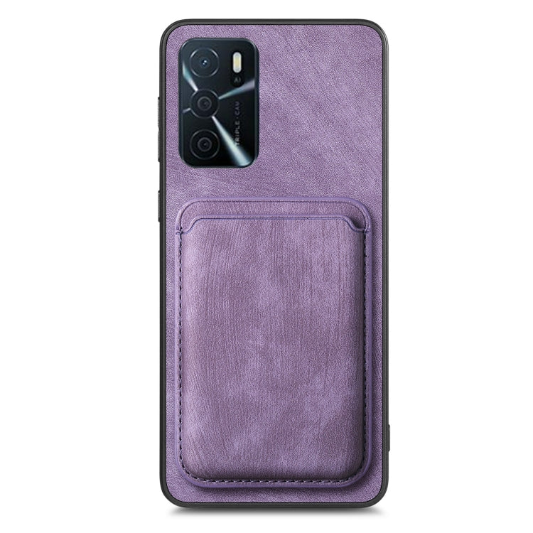 For OPPO A92S Retro Leather Card Bag Magnetic Phone Case(Purple) - OPPO Cases by PMC TechLife | Online Shopping South Africa | PMC TechLife | Buy Now Pay Later Mobicred