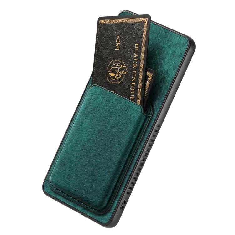 For OPPO A7/A12 Retro Leather Card Bag Magnetic Phone Case(Green) - OPPO Cases by PMC TechLife | Online Shopping South Africa | PMC TechLife | Buy Now Pay Later Mobicred