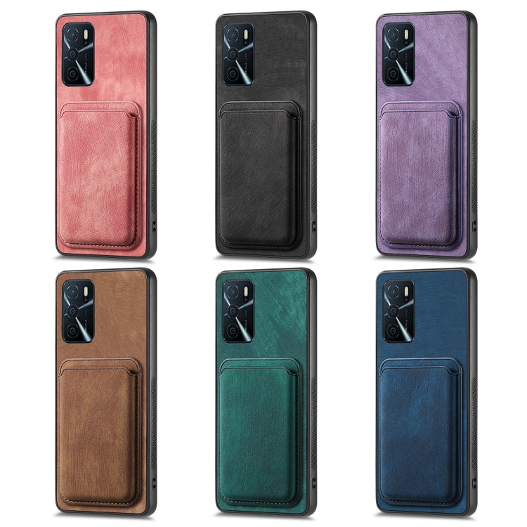 For OPPO A72 5G Retro Leather Card Bag Magnetic Phone Case(Black) - free shipping - PMC TechLife - Order now!
