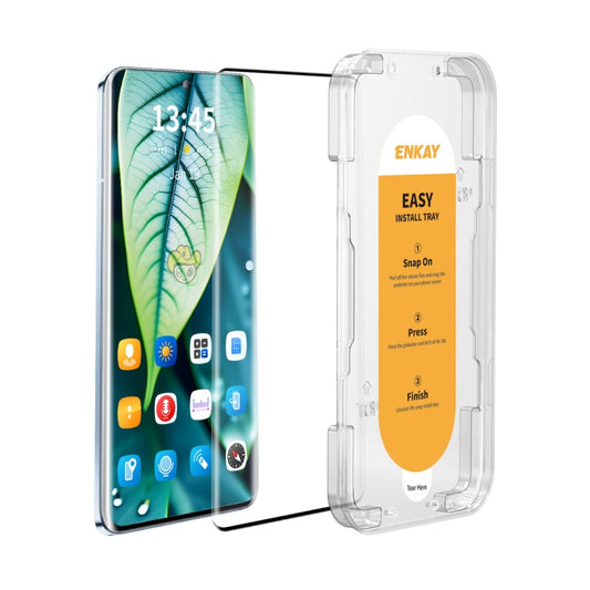 For vivo Y78+ / V27 ENKAY Easy Install Hot Bending Full Coverage Side Glue Tempered Glass Film - vivo Tempered Glass by ENKAY | Online Shopping South Africa | PMC Jewellery