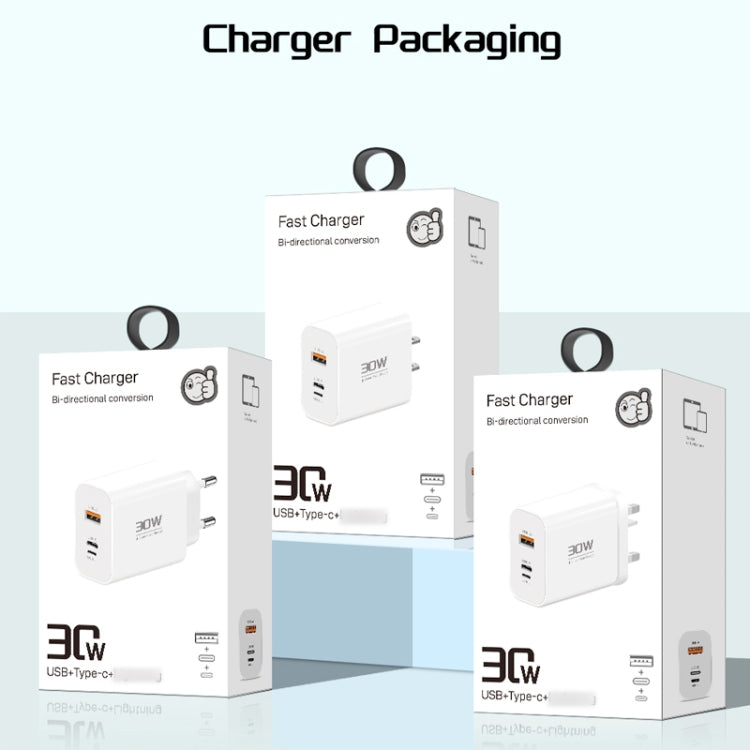 PD30W USB-C / Type-C + 8 Pin + USB Charger with Type-C to 8 Pin Date Cable(EU Plug) - free shipping - PMC Jewellery - Order now!