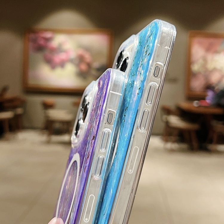 For iPhone 14 Pro Max Shell Texture Multicolor MagSafe TPU Phone Case(Purple) - iPhone 14 Pro Max Cases by PMC TechLife | Online Shopping South Africa | PMC TechLife