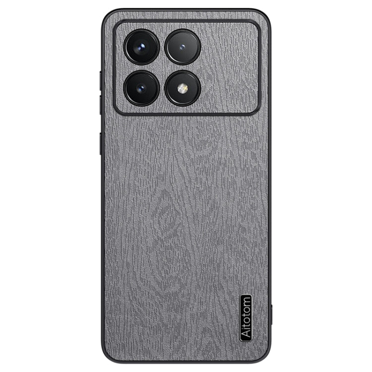 For Xiaomi Redmi K70 Tree Bark Leather Shockproof Phone Case(Grey) - Xiaomi Cases by PMC Jewellery | Online Shopping South Africa | PMC Jewellery | Buy Now Pay Later Mobicred