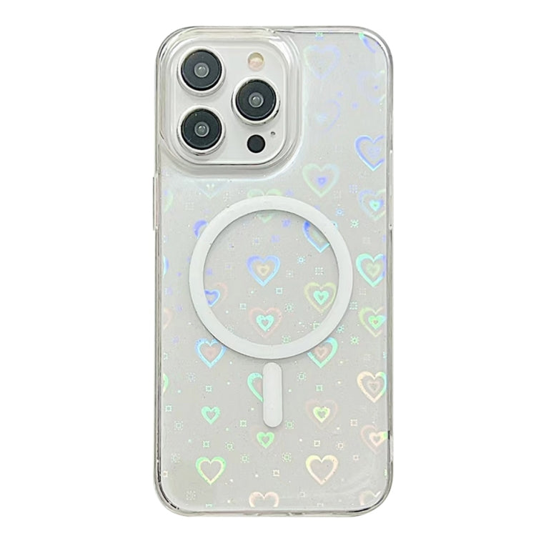 For iPhone 13 Pro Max Laser Love MagSafe TPU Phone Case(Transparent) - iPhone 13 Pro Max Cases by PMC TechLife | Online Shopping South Africa | PMC TechLife
