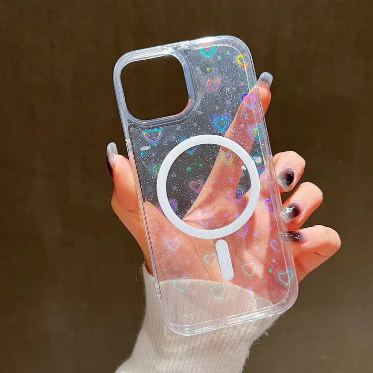 For iPhone 14 Pro Max Laser Love MagSafe TPU Phone Case(Transparent) - free shipping - PMC TechLife - Order now!