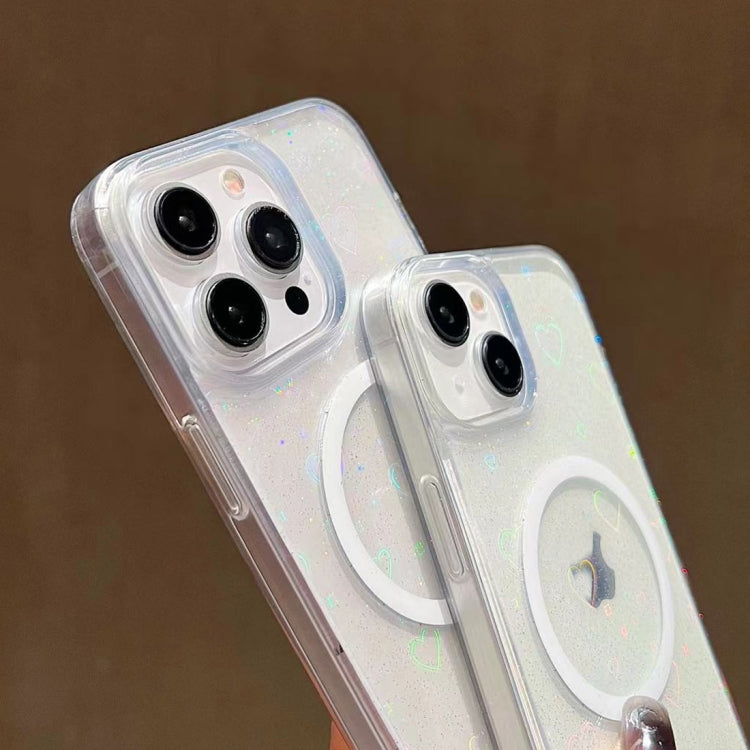 For iPhone 15 Pro Max Laser Love MagSafe TPU Phone Case(Transparent) - free shipping - PMC TechLife - Order now!