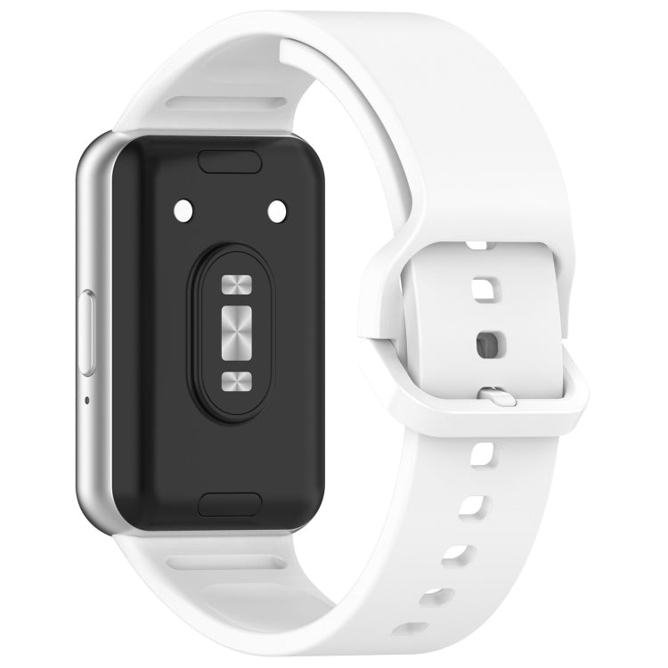 For Samsung Galaxy Fit 3 Solid Color Colorful Buckle Silicone Watch Band(White) - Watch Bands by PMC TechLife | Online Shopping South Africa | PMC TechLife