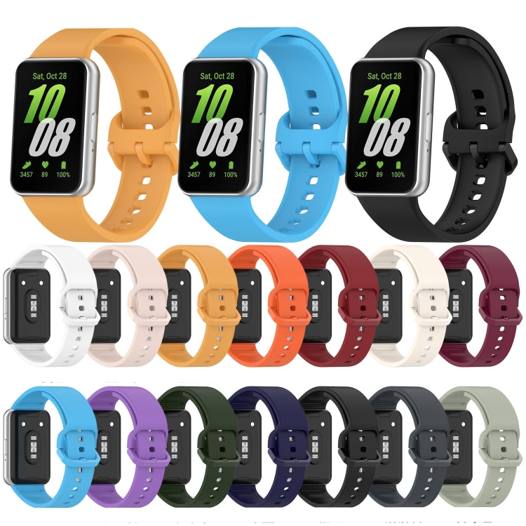 For Samsung Galaxy Fit 3 Solid Color Colorful Buckle Silicone Watch Band(Gray) - Watch Bands by PMC TechLife | Online Shopping South Africa | PMC TechLife