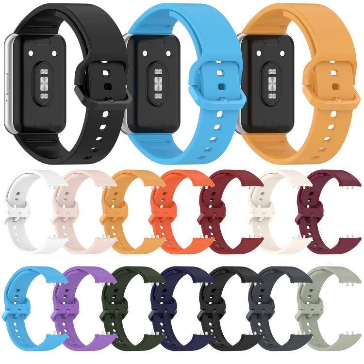 For Samsung Galaxy Fit 3 Solid Color Colorful Buckle Silicone Watch Band(White) - Watch Bands by PMC TechLife | Online Shopping South Africa | PMC TechLife