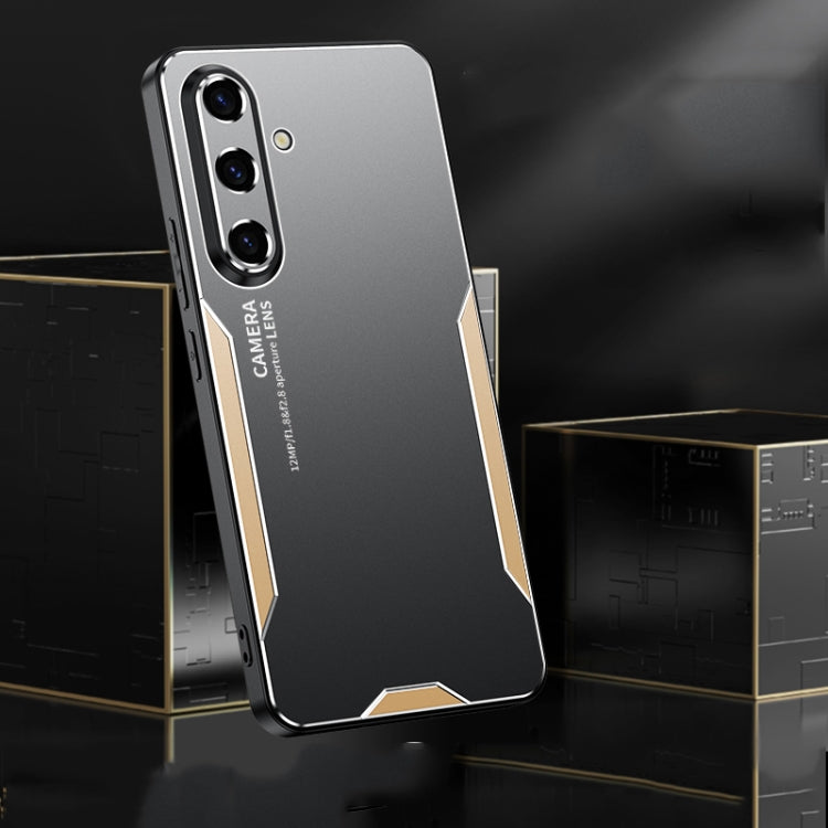 For Samsung Galaxy S25+ 5G Blade Series TPU Hybrid Metal Phone Case(Gold) - Galaxy S25+ 5G Cases by PMC Jewellery | Online Shopping South Africa | PMC Jewellery | Buy Now Pay Later Mobicred