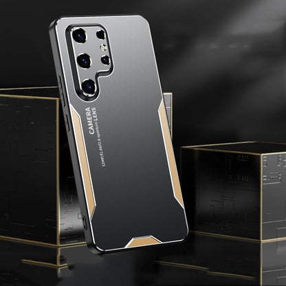 For Samsung Galaxy S25 Ultra 5G Blade Series TPU Hybrid Metal Phone Case(Gold) - Galaxy S25 Ultra 5G Cases by PMC Jewellery | Online Shopping South Africa | PMC Jewellery | Buy Now Pay Later Mobicred