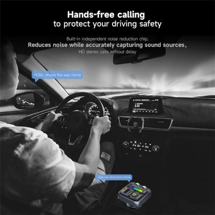 MT04 Car Bluetooth Adapter Type-C + USB Car Charger FM Transmitter HiFi Music MP3 Player - Car Charger by PMC TechLife | Online Shopping South Africa | PMC TechLife | Buy Now Pay Later Mobicred