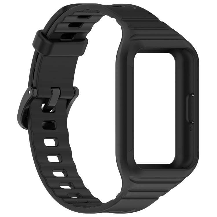 For Samsung Galaxy Fit 3 Integrated TPU Watch Band(Black) - Watch Bands by PMC Jewellery | Online Shopping South Africa | PMC Jewellery