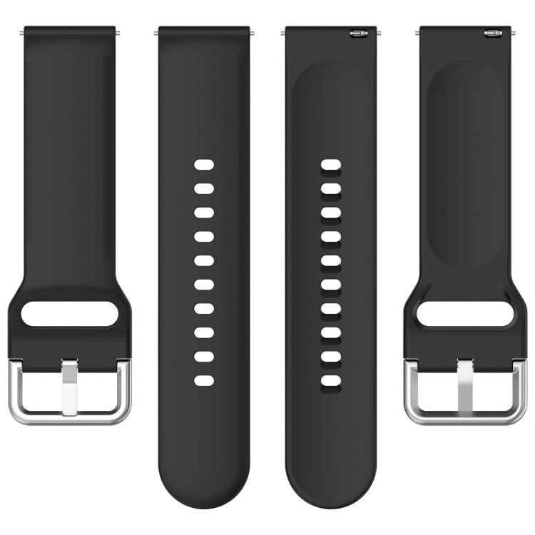 For Xiaomi Watch 2 Solid Color Metal Silver Buckle Silicone Watch Band, Size: L(Black) - free shipping - PMC TechLife - Order now!