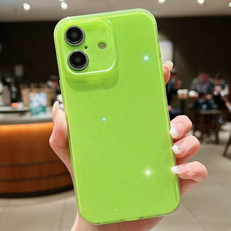For iPhone 16 Plus Jelly Glitter Solid Color TPU Phone Case(Fluorescent Green) - free shipping - PMC TechLife - Order now!
