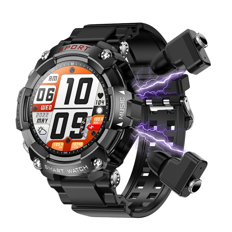 T96 1.52 inch Amoled Screen 2 in 1 Bluetooth Earphone Smart Watch(Black) - Smart Watches by PMC TechLife | Online Shopping South Africa | PMC TechLife