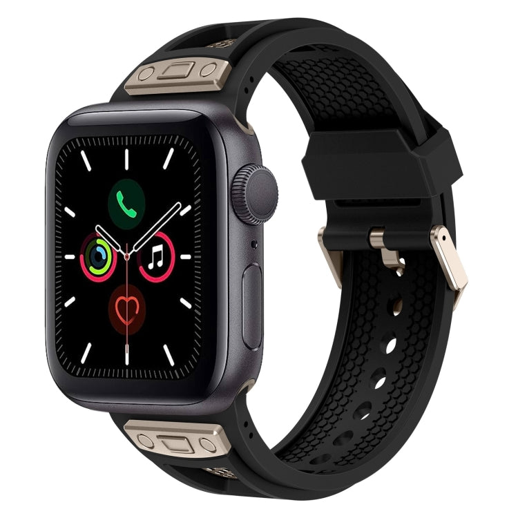 For Apple Watch Series 5 44mm Breathable Stainless Steel Mesh TPU Watch Band(Black Titanium) - Watch Bands by PMC Jewellery | Online Shopping South Africa | PMC Jewellery