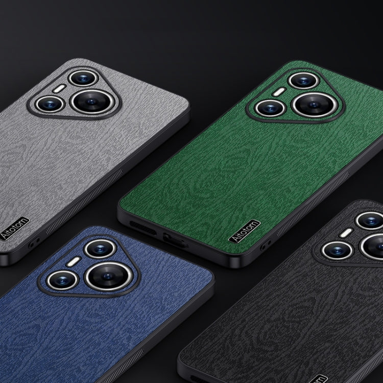For Huawei Pura 70 Tree Bark Leather Shockproof Phone Case(Black) - free shipping - PMC Jewellery - Order now!
