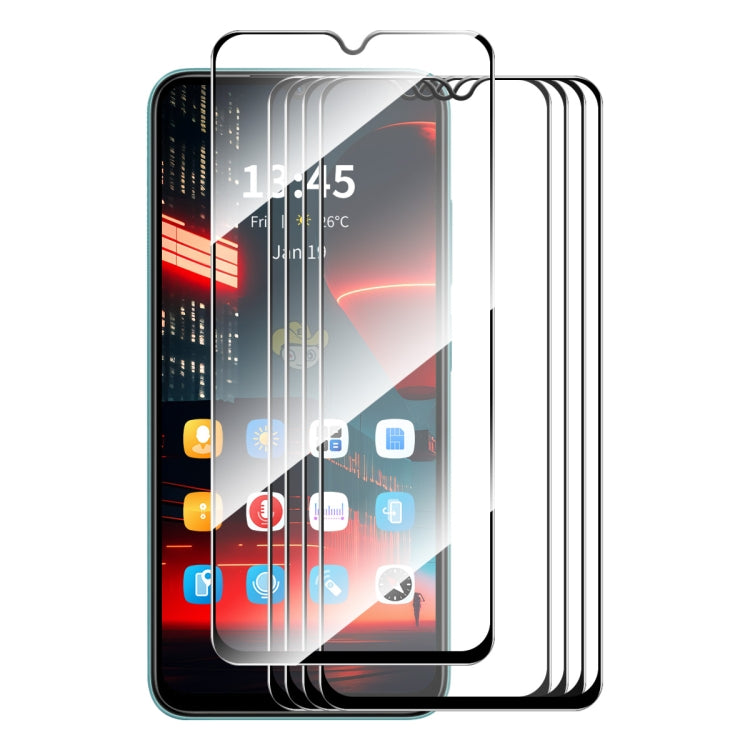 For Tecno Spark Go 2023 5pcs ENKAY Full Glue High Aluminum-silicon Tempered Glass Film - Tecno Tempered Glass by ENKAY | Online Shopping South Africa | PMC Jewellery | Buy Now Pay Later Mobicred