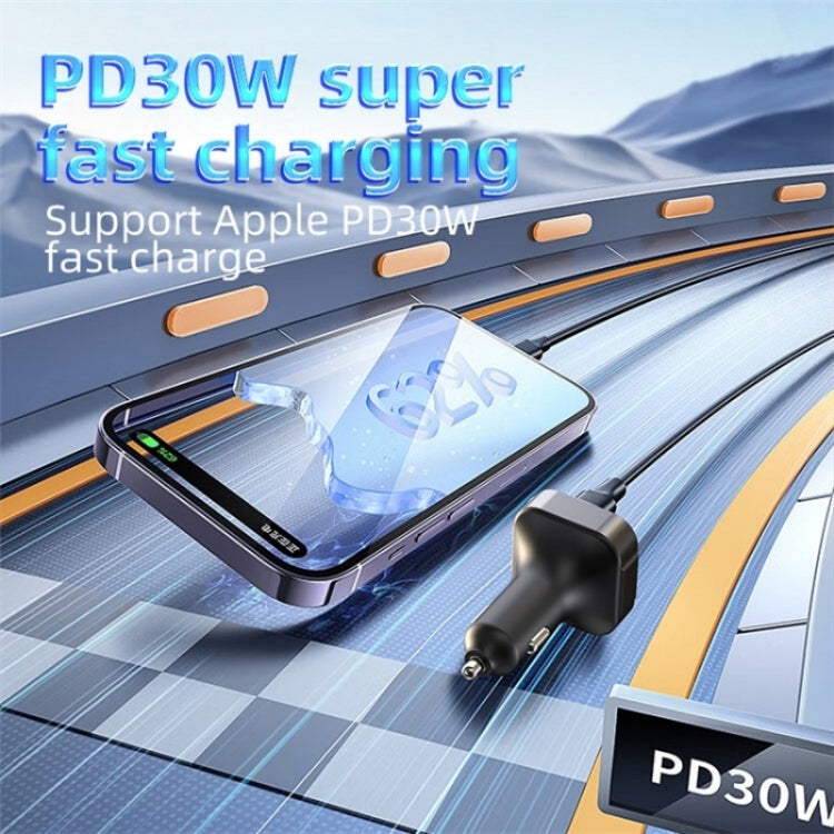 C54 PD 30W Dual USB Car Charger Alloy Car Bluetooth Adapter FM Transmitter MP3 Player - Car Charger by PMC TechLife | Online Shopping South Africa | PMC TechLife | Buy Now Pay Later Mobicred