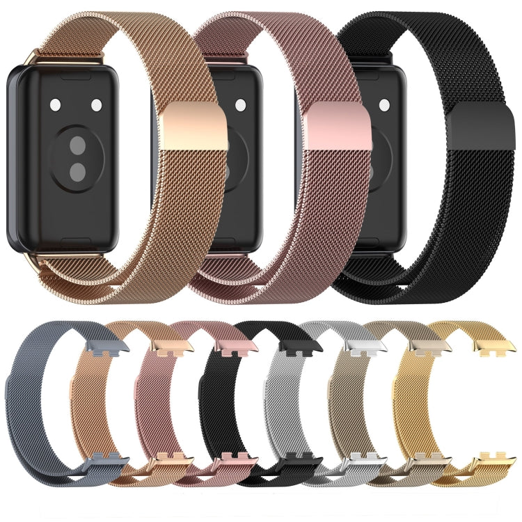 For Honor Band 9 Milan Magnetic Steel Mesh Watch Band(Black) - Watch Bands by PMC TechLife | Online Shopping South Africa | PMC TechLife
