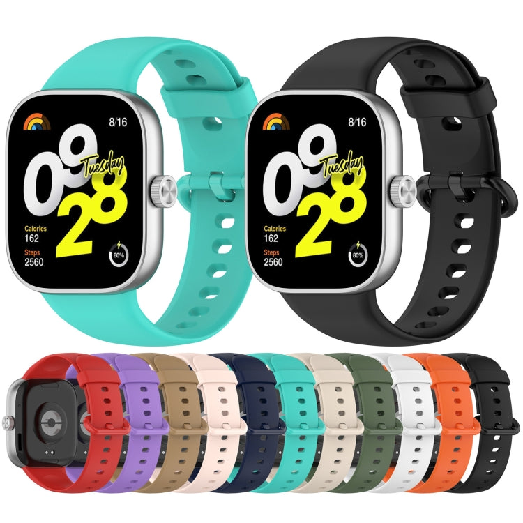 For Redmi Watch 4 Solid Color Colorful Buckle Silicone Watch Band(Dark Green) - Watch Bands by PMC TechLife | Online Shopping South Africa | PMC TechLife