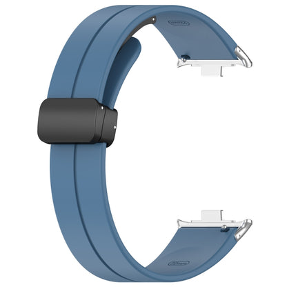 For Redmi Watch 4 Groove Folding Magnetic Buckle Silicone Watch Band(Blue) - Watch Bands by PMC Jewellery | Online Shopping South Africa | PMC Jewellery