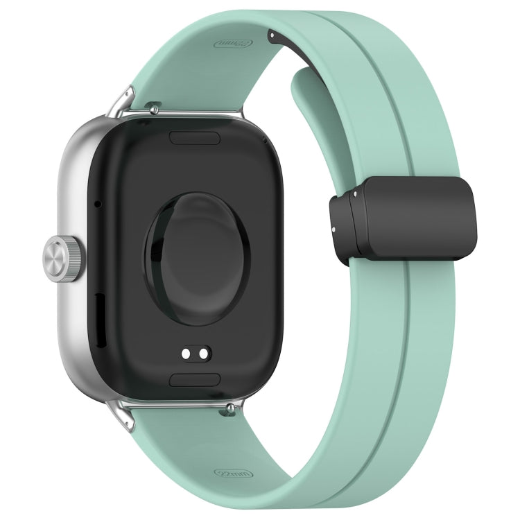 For Redmi Watch 4 Groove Folding Magnetic Buckle Silicone Watch Band(Teal) - Watch Bands by PMC Jewellery | Online Shopping South Africa | PMC Jewellery