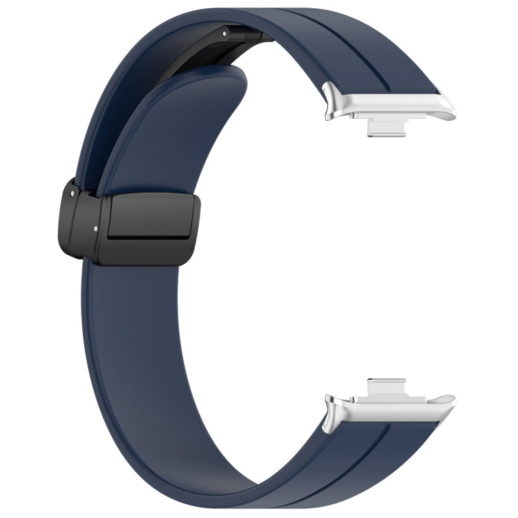 For Redmi Watch 4 Groove Folding Magnetic Buckle Silicone Watch Band(Dark Blue) - Watch Bands by PMC Jewellery | Online Shopping South Africa | PMC Jewellery