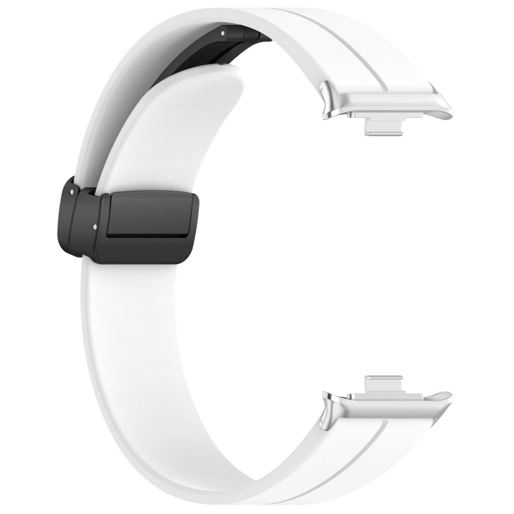 For Xiaomi  Mi Band 8 Pro Groove Folding Magnetic Buckle Silicone Watch Band(White) - Watch Bands by PMC Jewellery | Online Shopping South Africa | PMC Jewellery