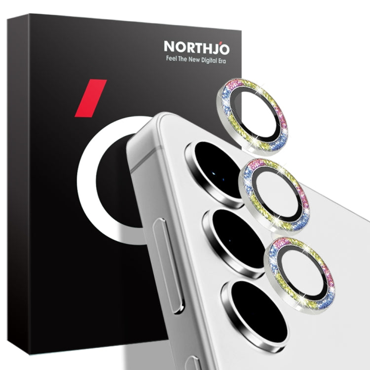 For Samsung Galaxy S24 5G NORTHJO Camera Lens Bling Glitter Metal Ring Tempered Glass Film(Colorful) - Galaxy S24 5G Tempered Glass by NORTHJO | Online Shopping South Africa | PMC Jewellery | Buy Now Pay Later Mobicred