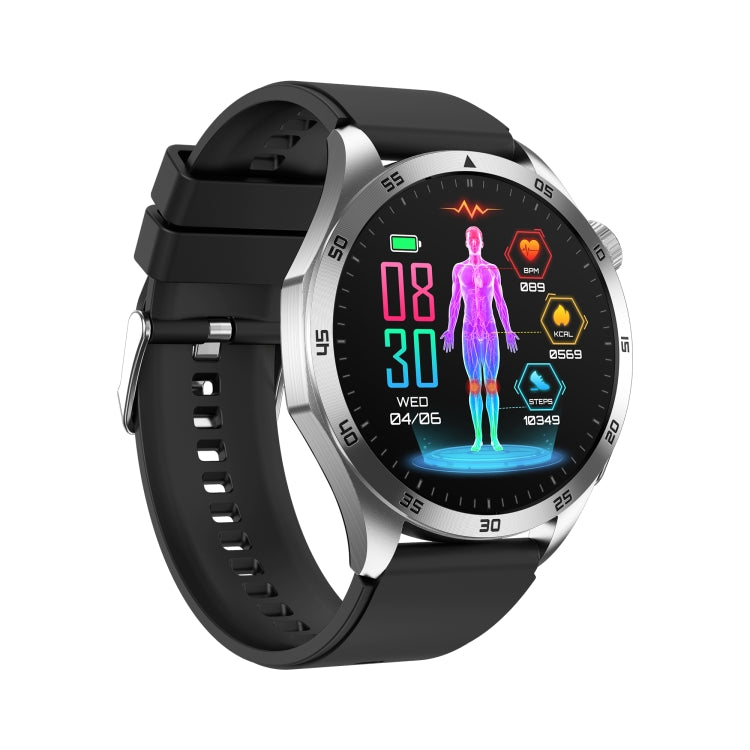 ET485 1.43 inch Color Screen Smart Watch Silicone Strap, Support Bluetooth Call / Micro-physical Examination(Silver) - free shipping - PMC TechLife - Order now!