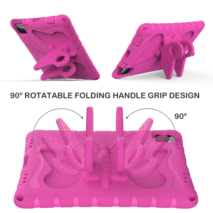 For iPad Pro 11 2024 Butterfly Bracket EVA Shockproof Tablet Case(Rose Red) - iPad Pro 11 2024 Cases by PMC TechLife | Online Shopping South Africa | PMC TechLife | Buy Now Pay Later Mobicred