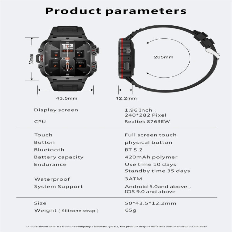 QX11 1.96 inch Color Screen Smart Watch Silicone Strap Support Bluetooth Call(Black) - Smart Watches by PMC Jewellery | Online Shopping South Africa | PMC Jewellery