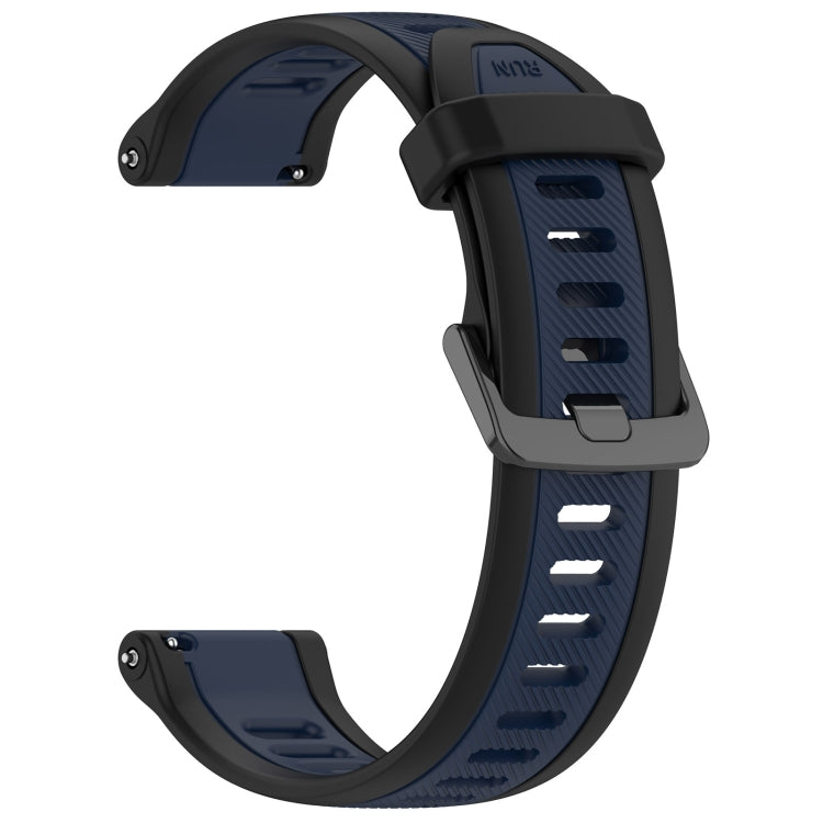 For Garmin Forerunner 265 22mm Two Color Textured Silicone Watch Band(Midnight Blue+Black) - Watch Bands by PMC TechLife | Online Shopping South Africa | PMC TechLife