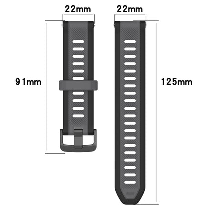 For Garmin Forerunner 255 22mm Two Color Textured Silicone Watch Band(Yellow+Black) - Watch Bands by PMC Jewellery | Online Shopping South Africa | PMC Jewellery