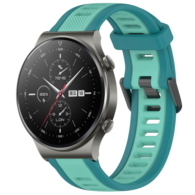 For Huawei GT2 Pro 22mm Two Color Textured Silicone Watch Band(Teal) - free shipping - PMC TechLife - Order now!