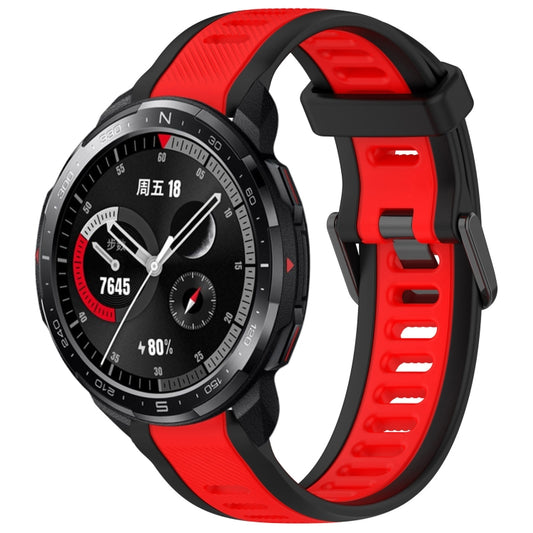 For Honor Watch GS Pro 22mm Two Color Textured Silicone Watch Band(Red+Black) - Watch Bands by PMC Jewellery | Online Shopping South Africa | PMC Jewellery