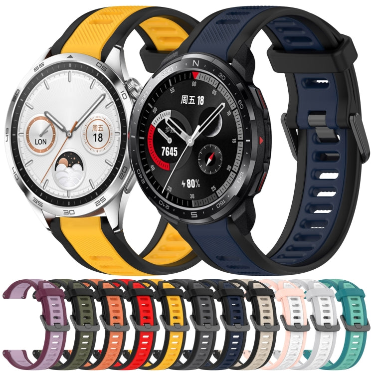 For Honor Watch 4 Pro 22mm Two Color Textured Silicone Watch Band(White+Pink) - free shipping - PMC TechLife - Order now!